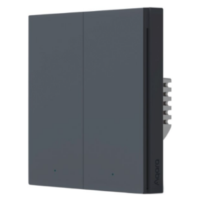 AQARA Умный настенный выключатель H1 EU(без нейтрали, 2 клавиши), модель WS-EUK02, цвет: графит