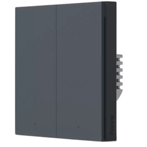 AQARA Умный настенный выключатель H1 EU(с нейтралью, 2 клавиши), модель WS-EUK04, цвет: графит